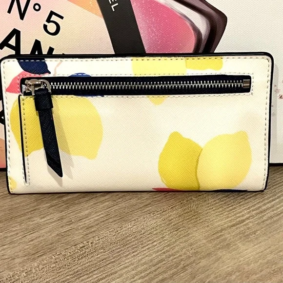 Kate Spade White Wallet with Yellow and Blue Accents - Picture 3 of 5